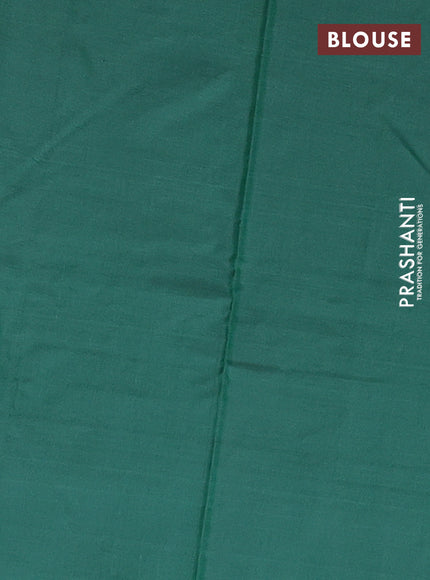 Arani semi silk saree green with allover thread weaves in borderless style