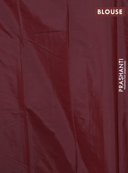 Arani semi silk saree deep maroon with allover thread weaves in borderless style