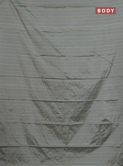 Arani semi silk saree grey shade with allover thread weaves in borderless style