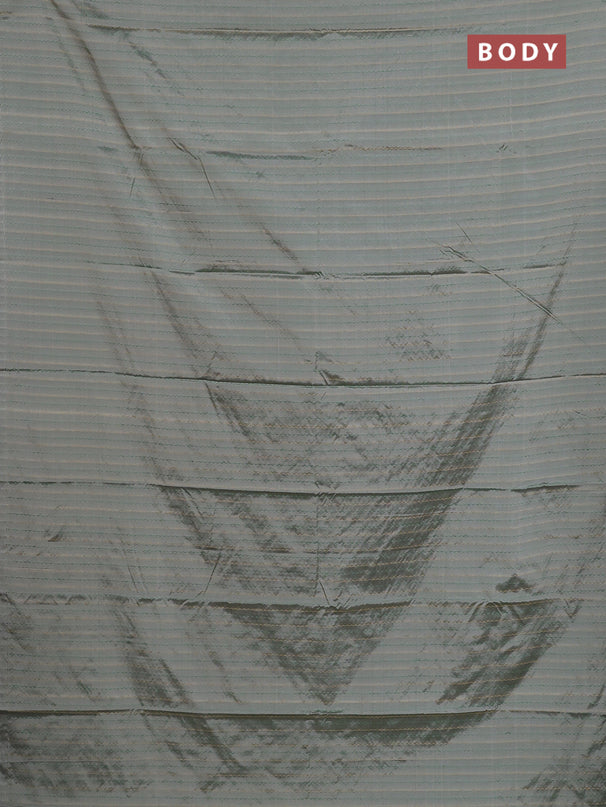 Arani semi silk saree grey shade with allover thread weaves in borderless style