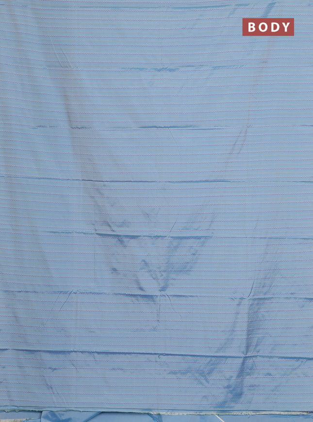 Arani semi silk saree pastel blue with allover thread weaves in borderless style