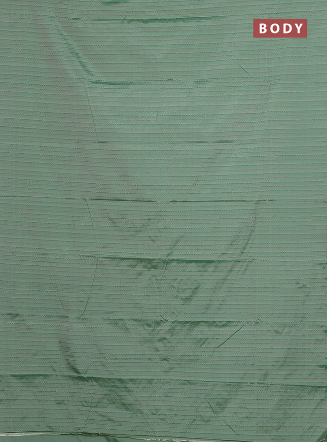 Arani semi silk saree green shade with allover thread weaves in borderless style