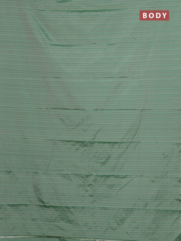 Arani semi silk saree green shade with allover thread weaves in borderless style