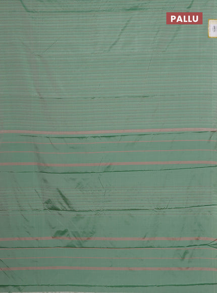 Arani semi silk saree green shade with allover thread weaves in borderless style