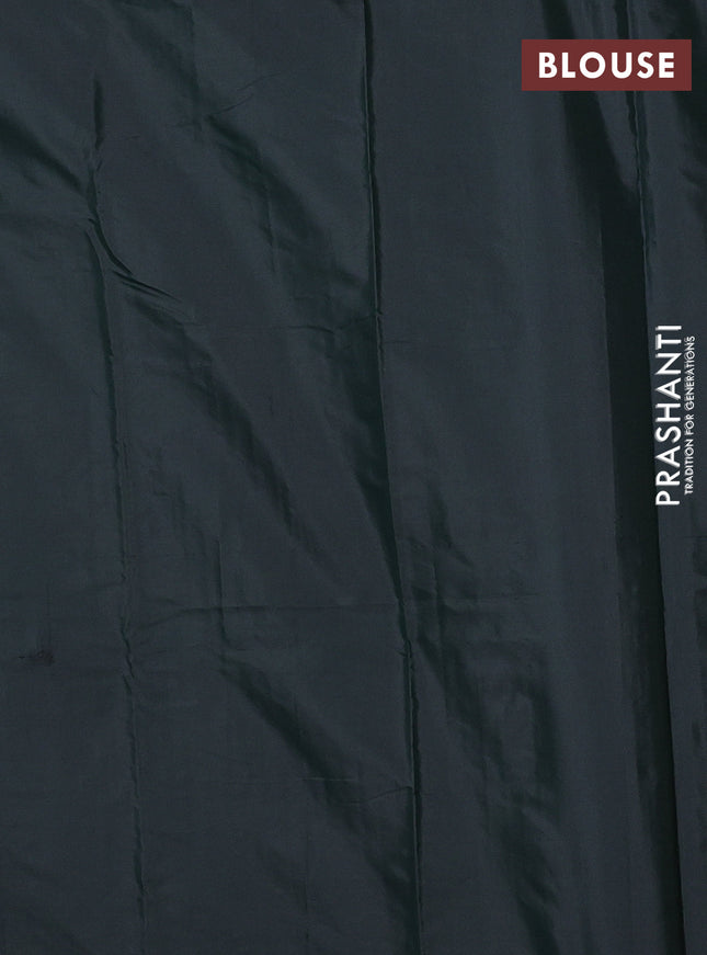 Arani semi silk saree bottle green with allover thread weaves in borderless style