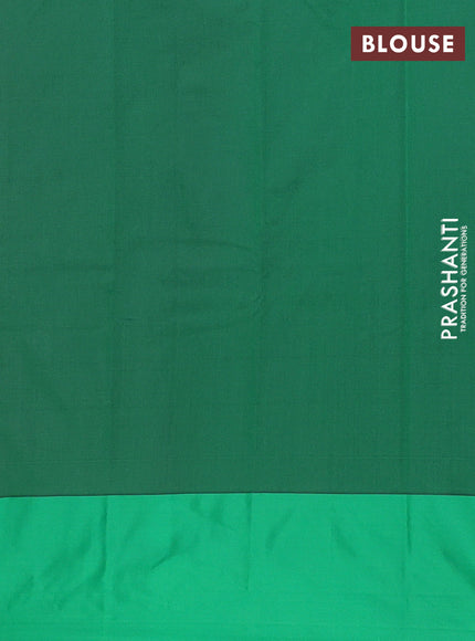 Arani semi silk saree purple and dual shade of green with zari woven buttas and paisley zari woven butta border