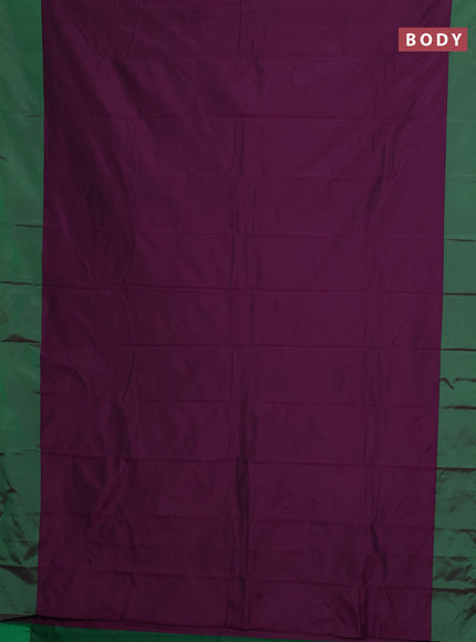 Arani semi silk saree purple and green with zari woven buttas and paisley zari woven butta border