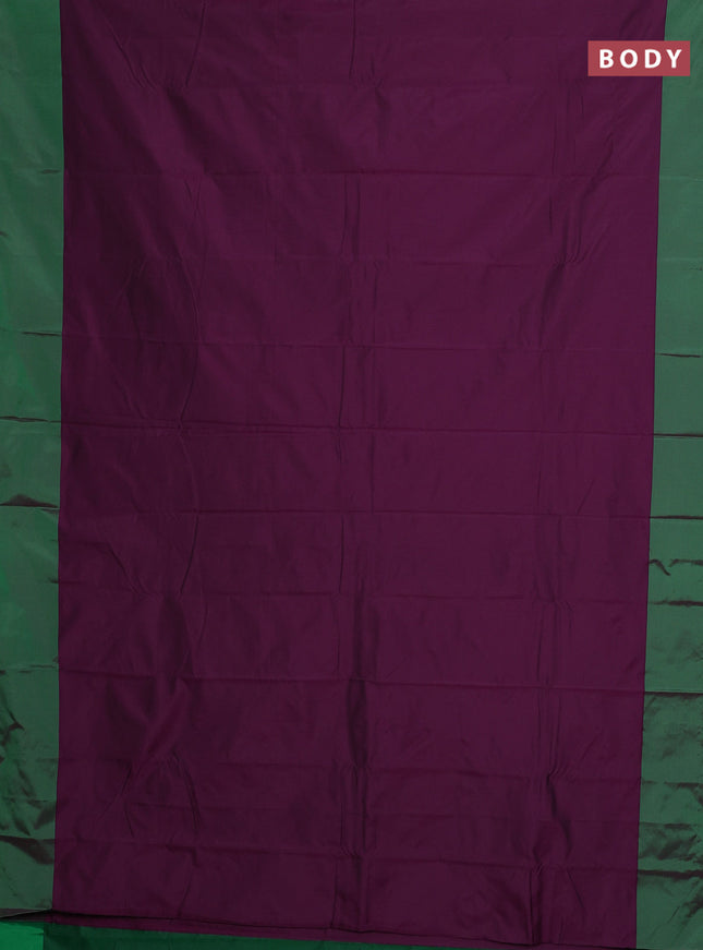 Arani semi silk saree purple and green with zari woven buttas and paisley zari woven butta border