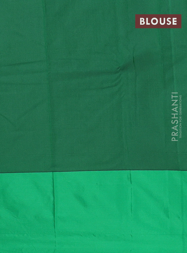 Arani semi silk saree purple and green with zari woven buttas and paisley zari woven butta border