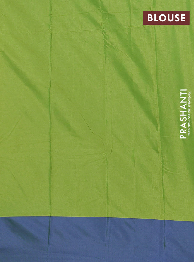 Arani semi silk saree yellow and violet with zari woven buttas and paisley zari woven butta border