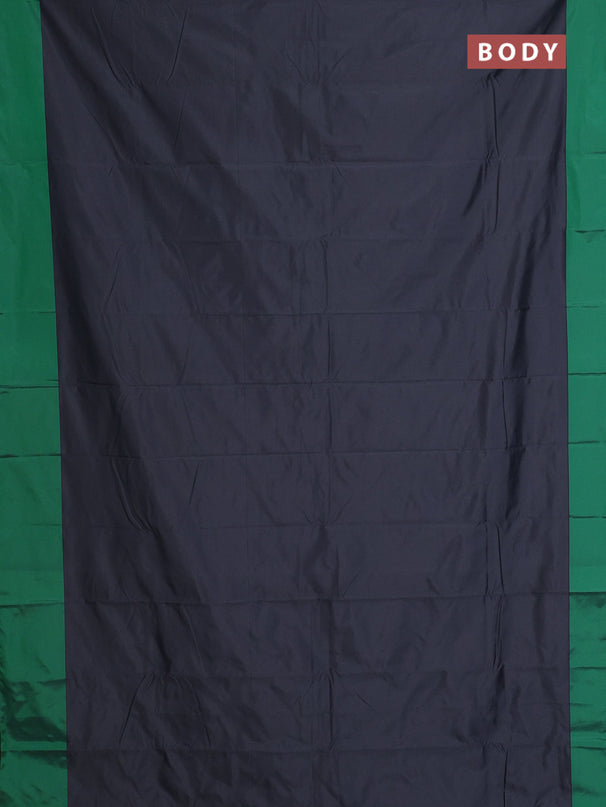 Arani semi silk saree grey and green with zari woven buttas and paisley zari woven butta border