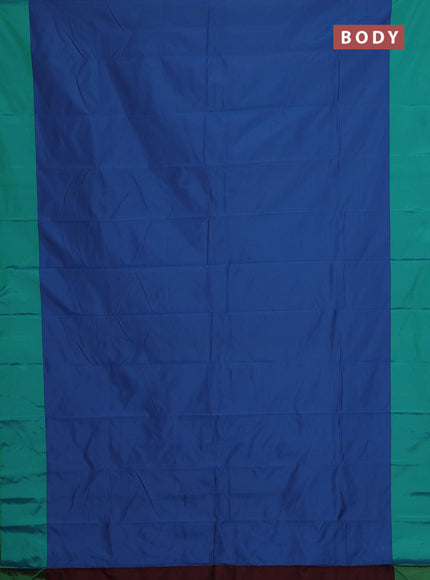 Arani semi silk saree blue and teal green with zari woven buttas and paisley zari woven butta border