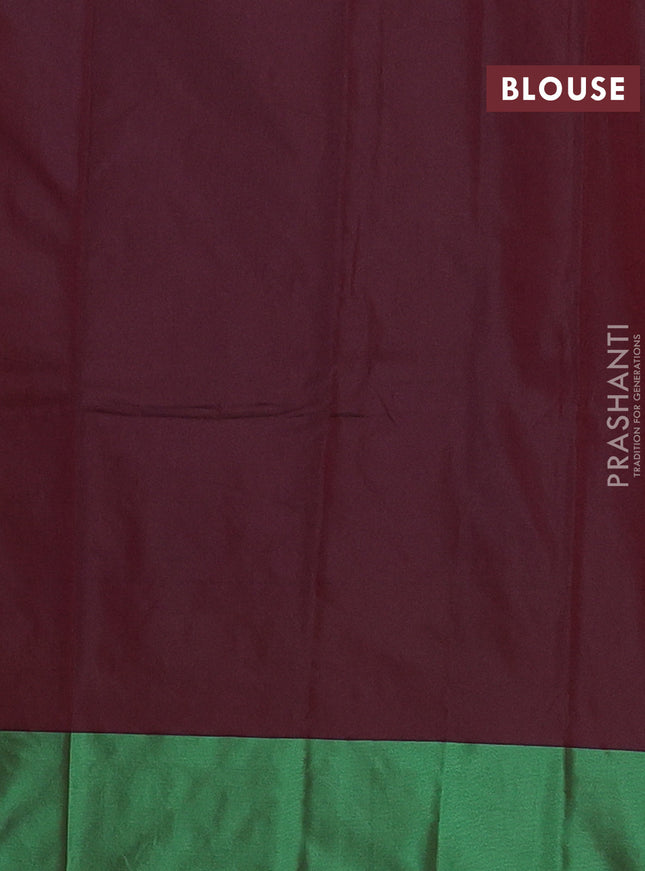 Arani semi silk saree blue and teal green with zari woven buttas and paisley zari woven butta border