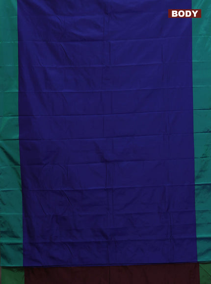 Arani semi silk saree blue shade and green with zari woven buttas and paisley zari woven butta border