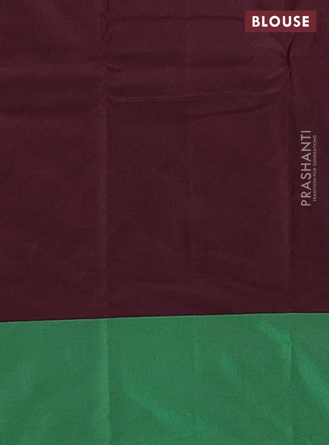 Arani semi silk saree blue shade and green with zari woven buttas and paisley zari woven butta border