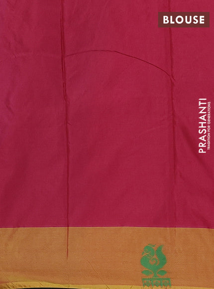 Arani semi silk saree dual shade of bluish maroon and teal blue with thread woven buttas and thread woven butta border