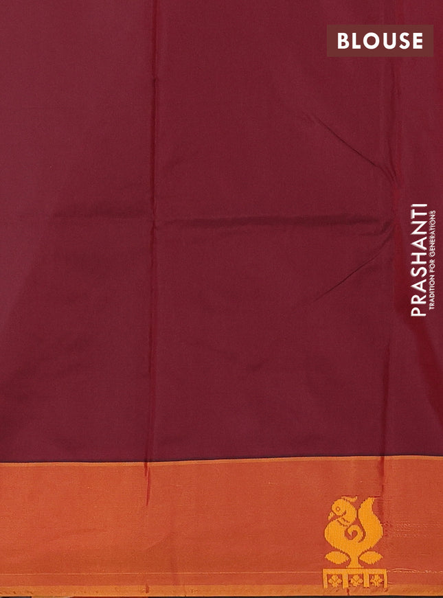 Arani semi silk saree grey and mustard yellow with thread woven buttas and thread woven butta border