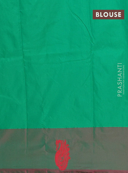 Arani semi silk saree dual shade of mustard and dual shade of green with thread woven buttas and thread woven butta border