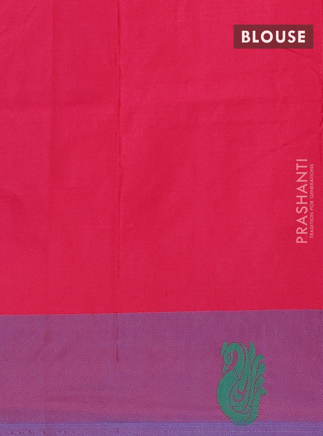 Arani semi silk saree purple and dual shade of maroon with thread woven buttas and thread woven butta border