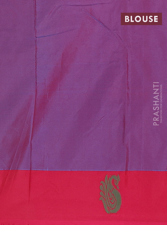 Arani semi silk saree teal green and pink with thread woven buttas and thread woven butta border