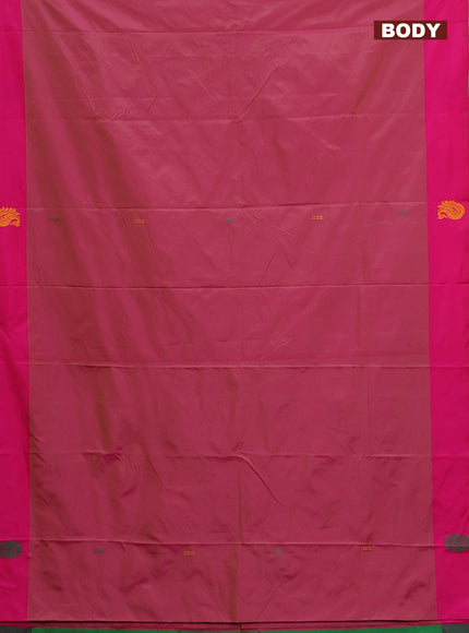 Arani semi silk saree dual shade of pink and pink with thread woven buttas and thread woven butta border