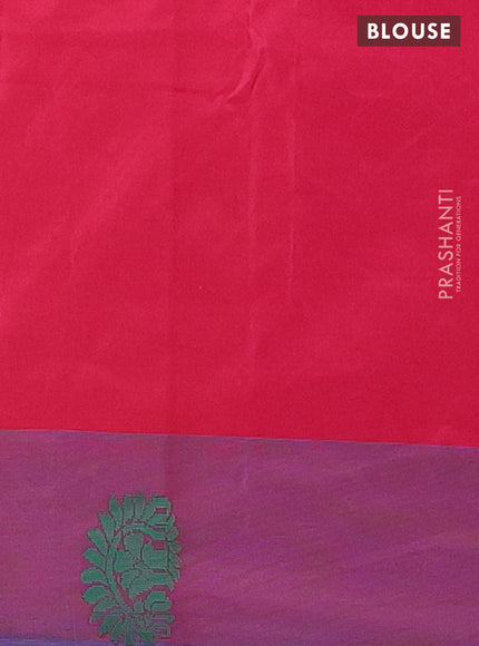 Arani semi silk saree orange and dual shade of maroon with thread woven buttas and thread woven butta border