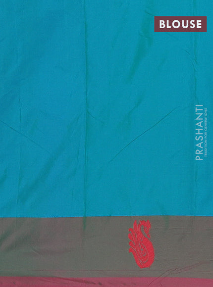 Arani semi silk saree lavender and dual shade of green with thread woven buttas and thread woven butta border