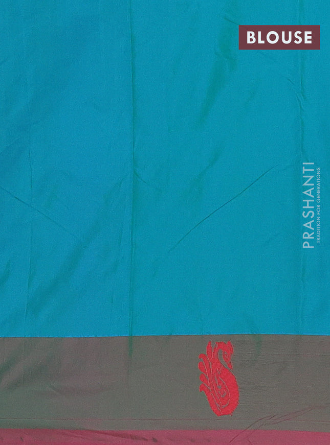 Arani semi silk saree lavender and dual shade of green with thread woven buttas and thread woven butta border