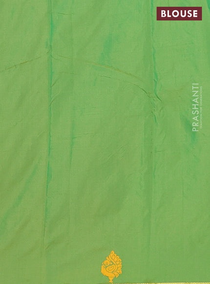 Arani semi silk saree dual shade of pink and green with thread woven buttas and thread woven butta border