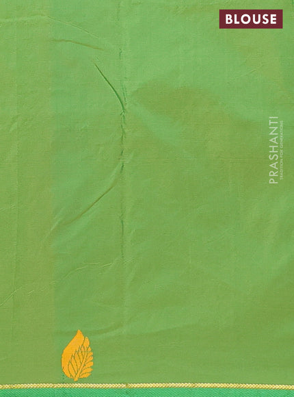 Arani semi silk saree dual shade of pink and green with thread woven buttas and thread woven butta border