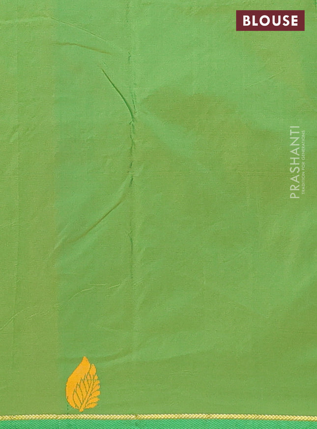 Arani semi silk saree dual shade of pink and green with thread woven buttas and thread woven butta border