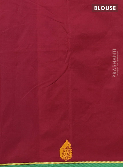 Arani semi silk saree blue and maroon with thread woven buttas and thread woven butta border