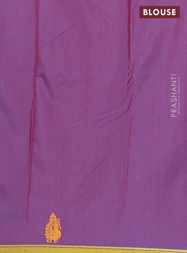 Arani semi silk saree cs blue and dual shade of maroon with thread woven buttas and thread woven butta border