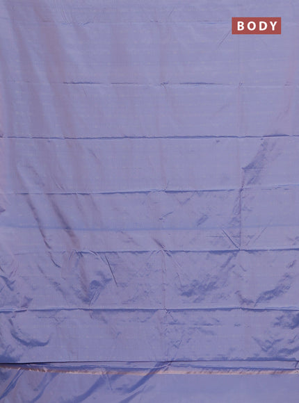 Arani semi silk saree bluish grey with allover silver zari weaves in borderless style