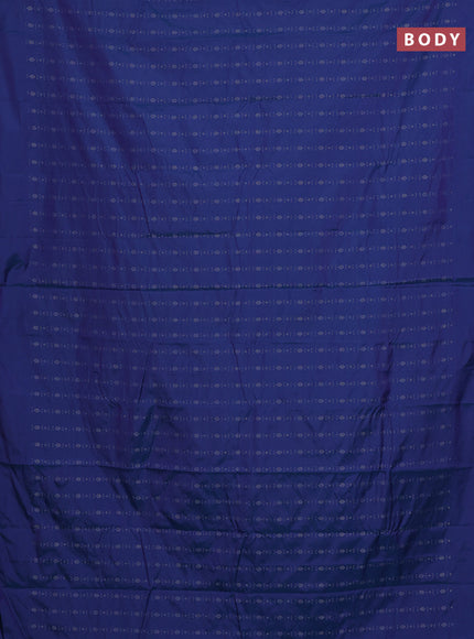 Arani semi silk saree dual shade of blue with allover silver zari weaves in borderless style