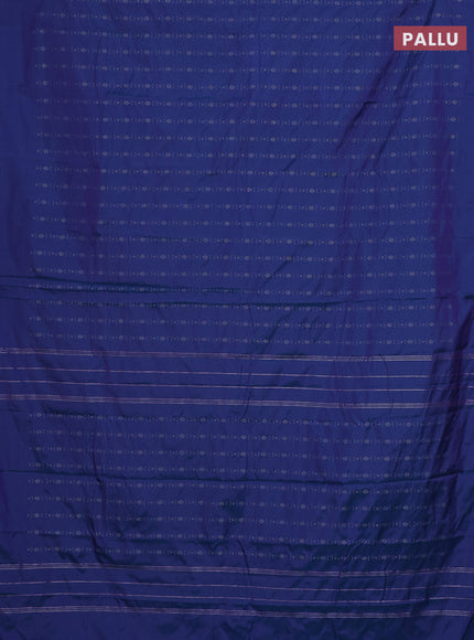 Arani semi silk saree dual shade of blue with allover silver zari weaves in borderless style