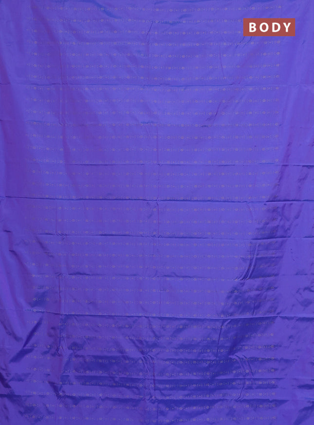 Arani semi silk saree lavender with allover silver zari weaves in borderless style
