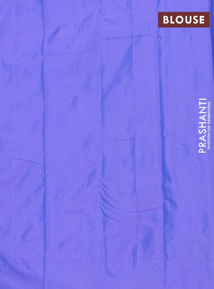 Arani semi silk saree lavender with allover silver zari weaves in borderless style