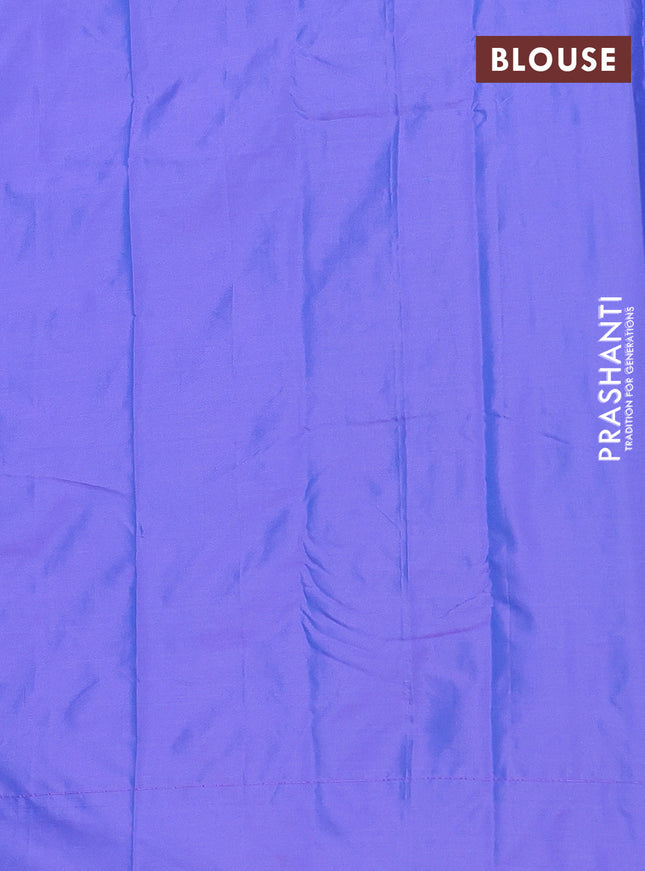 Arani semi silk saree lavender with allover silver zari weaves in borderless style