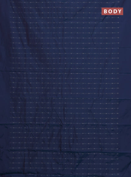 Arani semi silk saree dual shade of peacock blue with allover silver zari weaves in borderless style