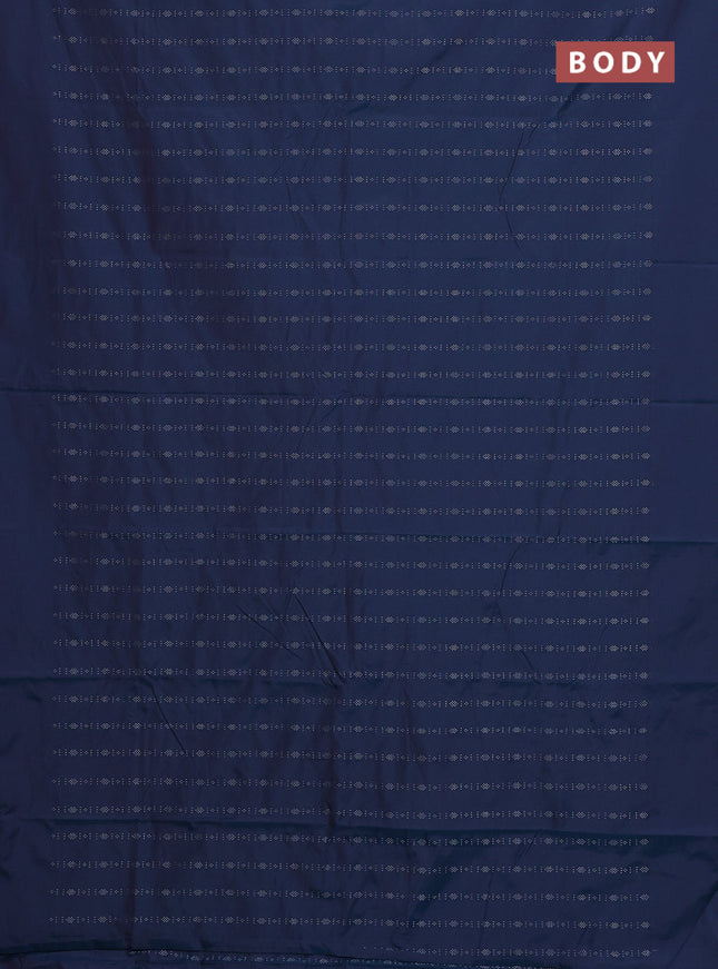 Arani semi silk saree dual shade of peacock blue with allover silver zari weaves in borderless style