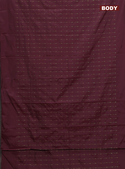 Arani semi silk saree maroon with allover zari weaves in borderless style