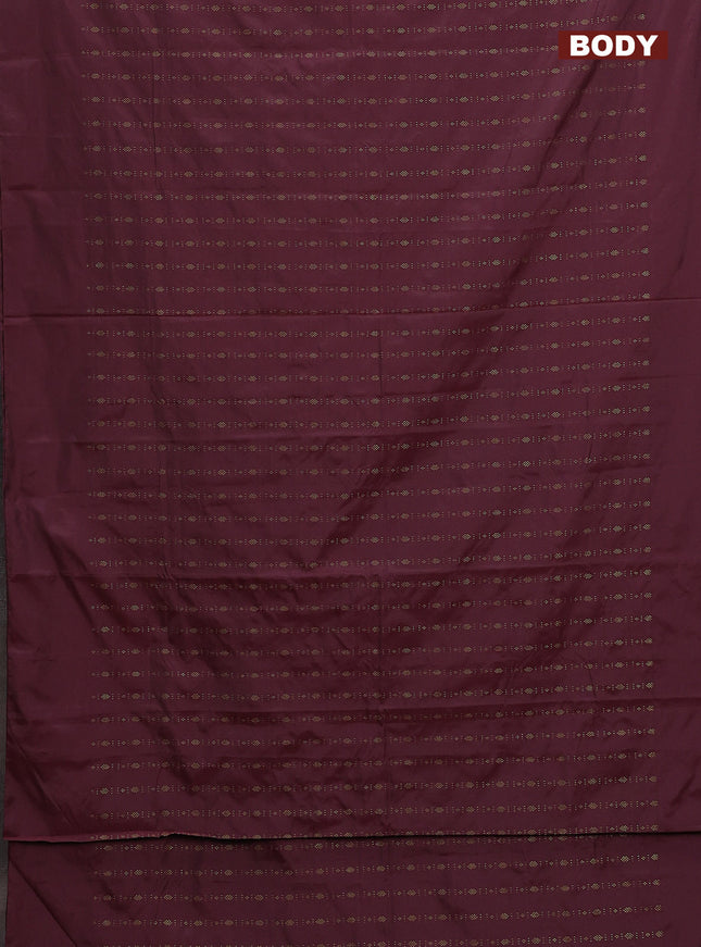 Arani semi silk saree maroon with allover zari weaves in borderless style