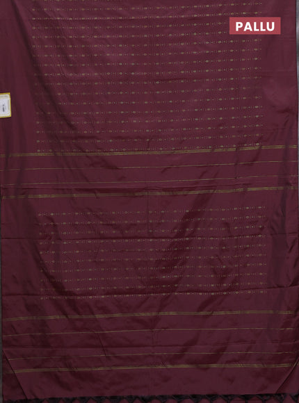 Arani semi silk saree maroon with allover zari weaves in borderless style