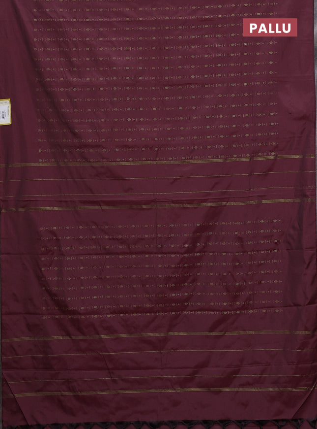 Arani semi silk saree maroon with allover zari weaves in borderless style