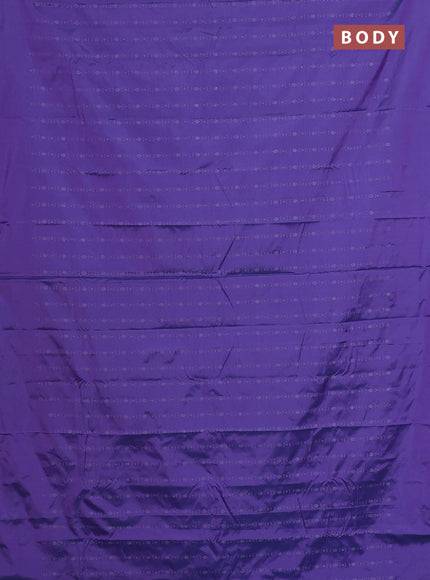Arani semi silk saree dual shade of violet with allover silver zari weaves in borderless style