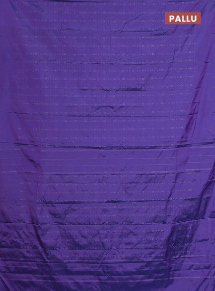 Arani semi silk saree dual shade of violet with allover silver zari weaves in borderless style