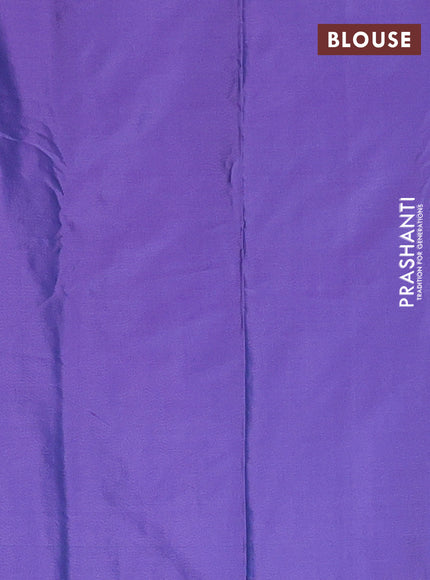 Arani semi silk saree dual shade of violet with allover silver zari weaves in borderless style