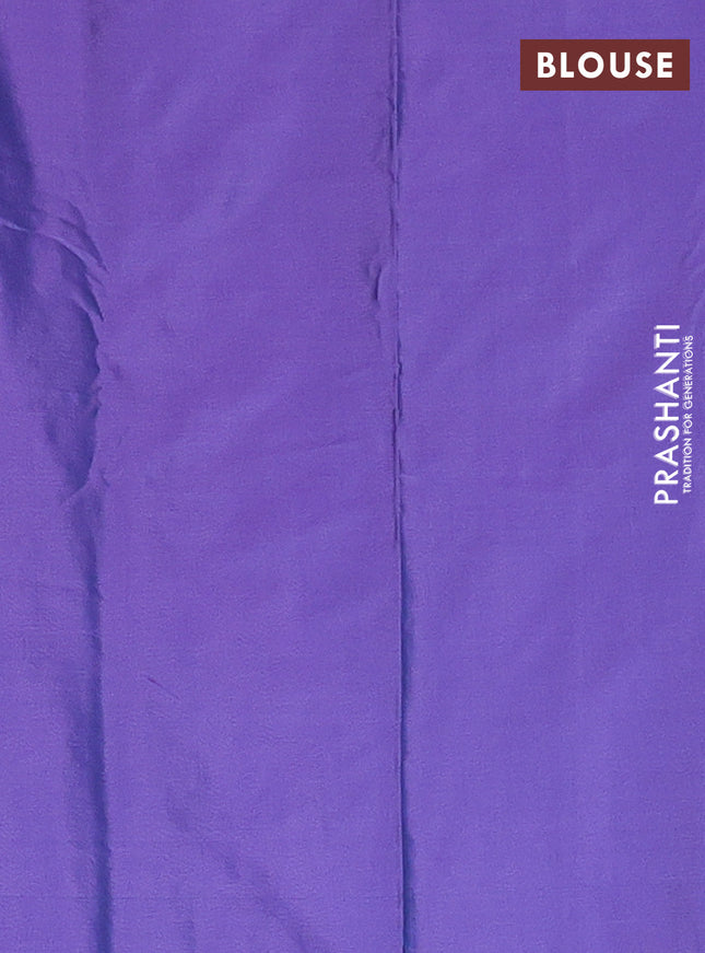 Arani semi silk saree dual shade of violet with allover silver zari weaves in borderless style