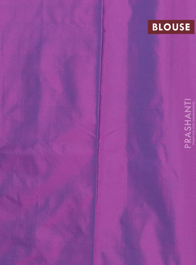 Arani semi silk saree purple with copper zari woven buttas in borderless style